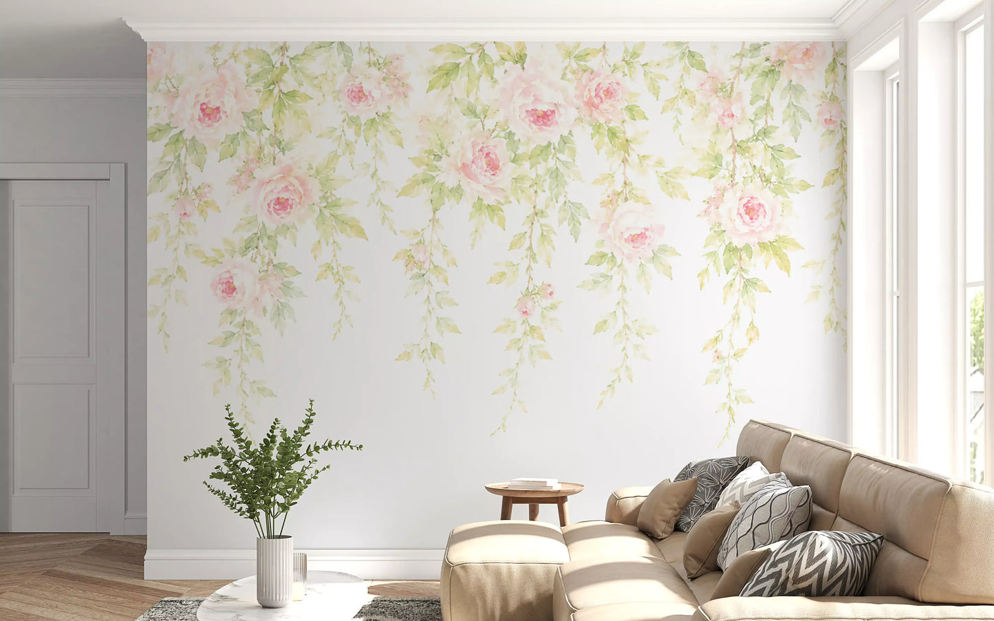 Dreamy Pastel Floral Canopy Wall Mural