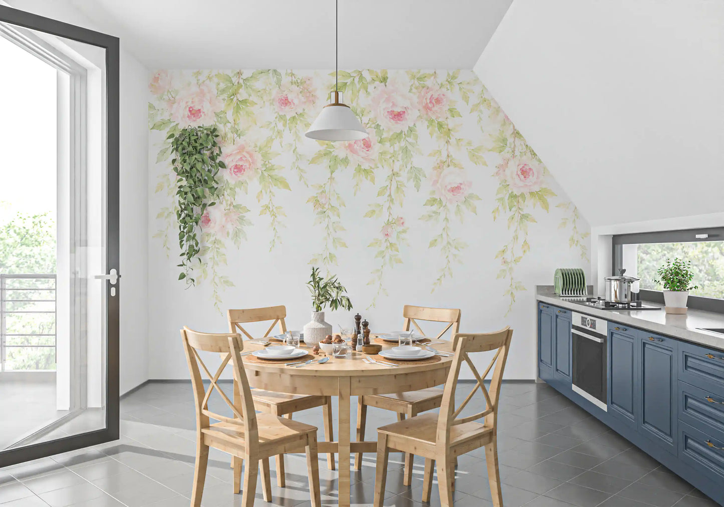 Dreamy Pastel Floral Canopy Wall Mural