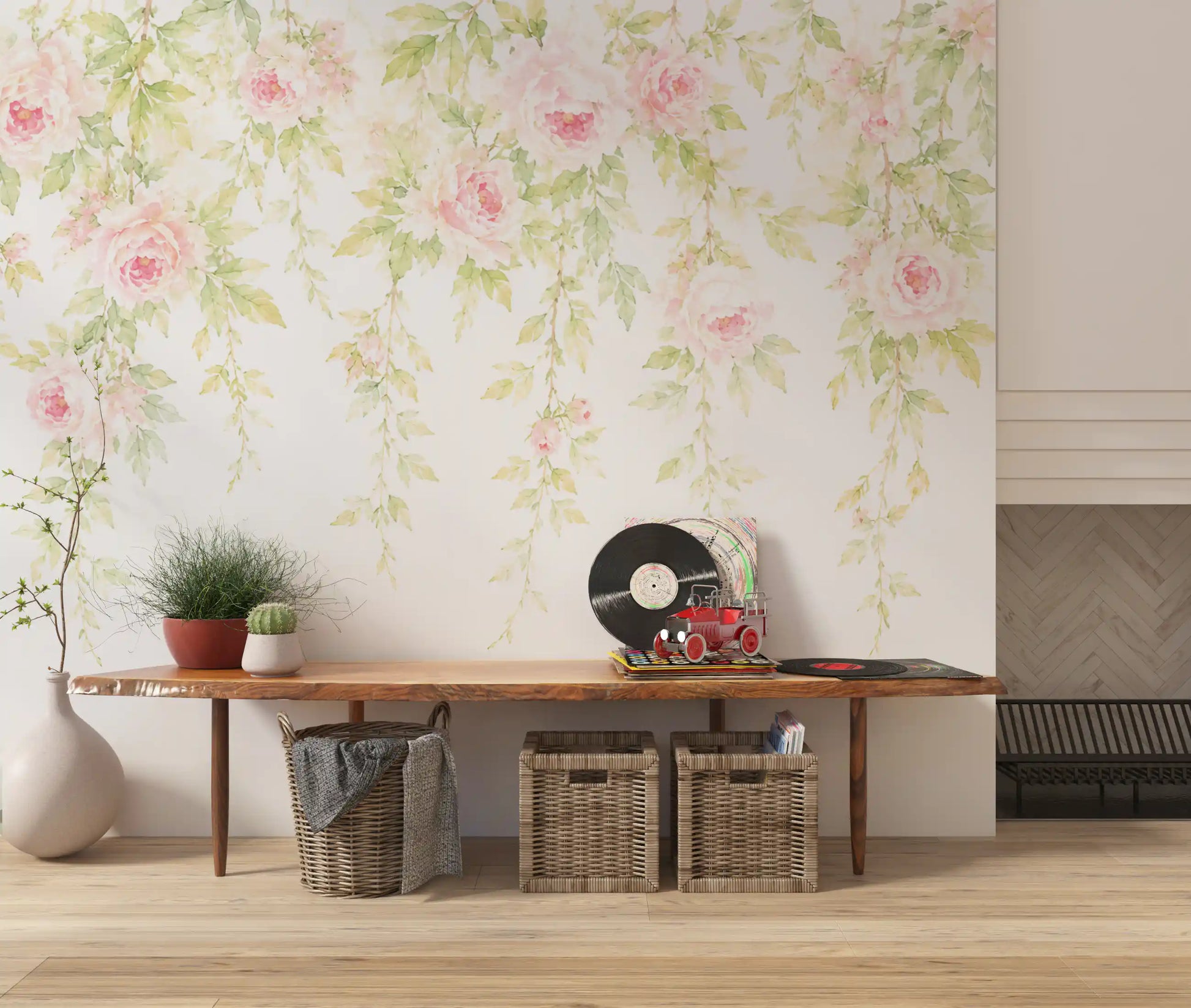 Dreamy Pastel Floral Canopy Wall Mural