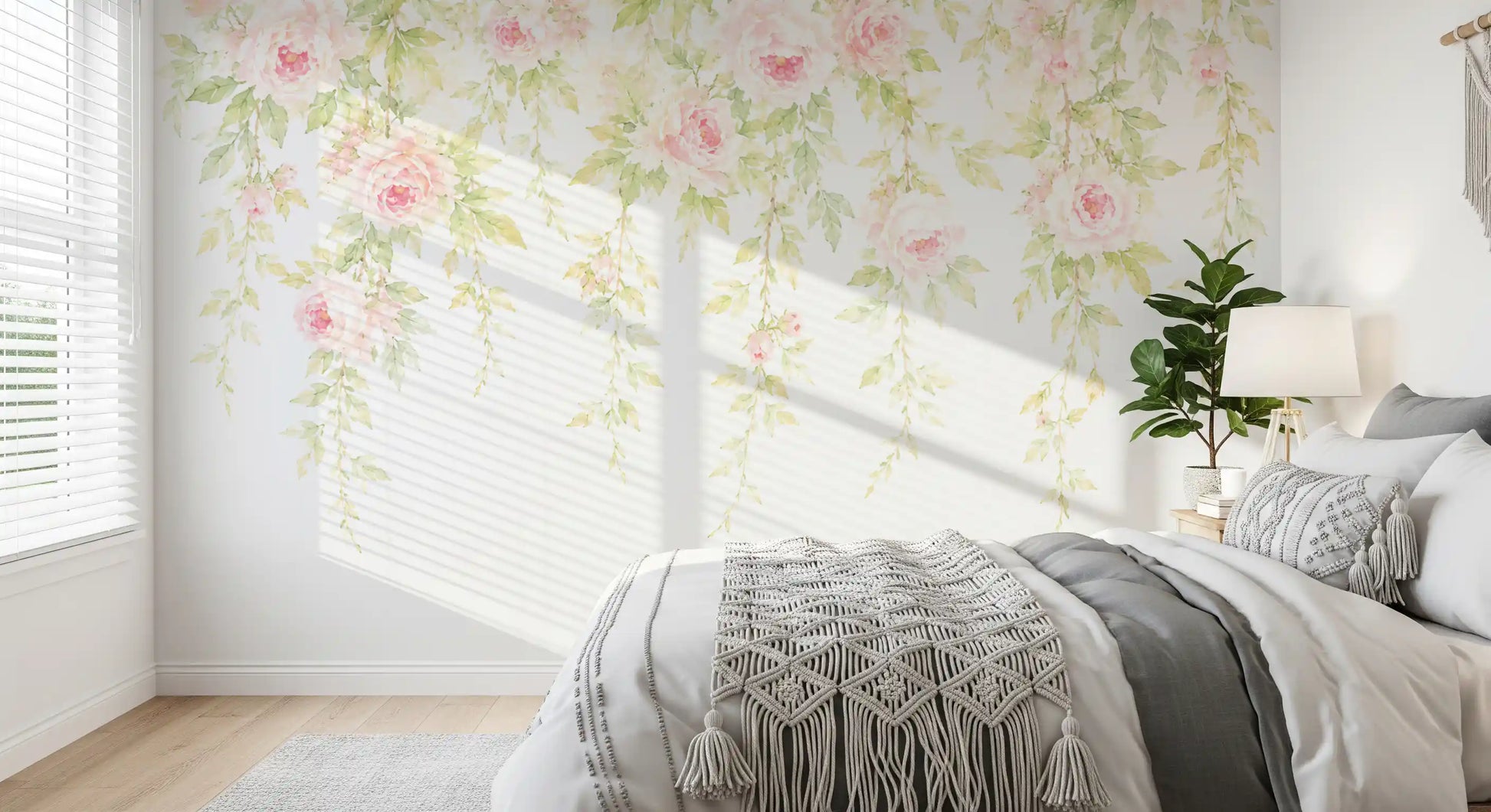 Dreamy Pastel Floral Canopy Wall Mural