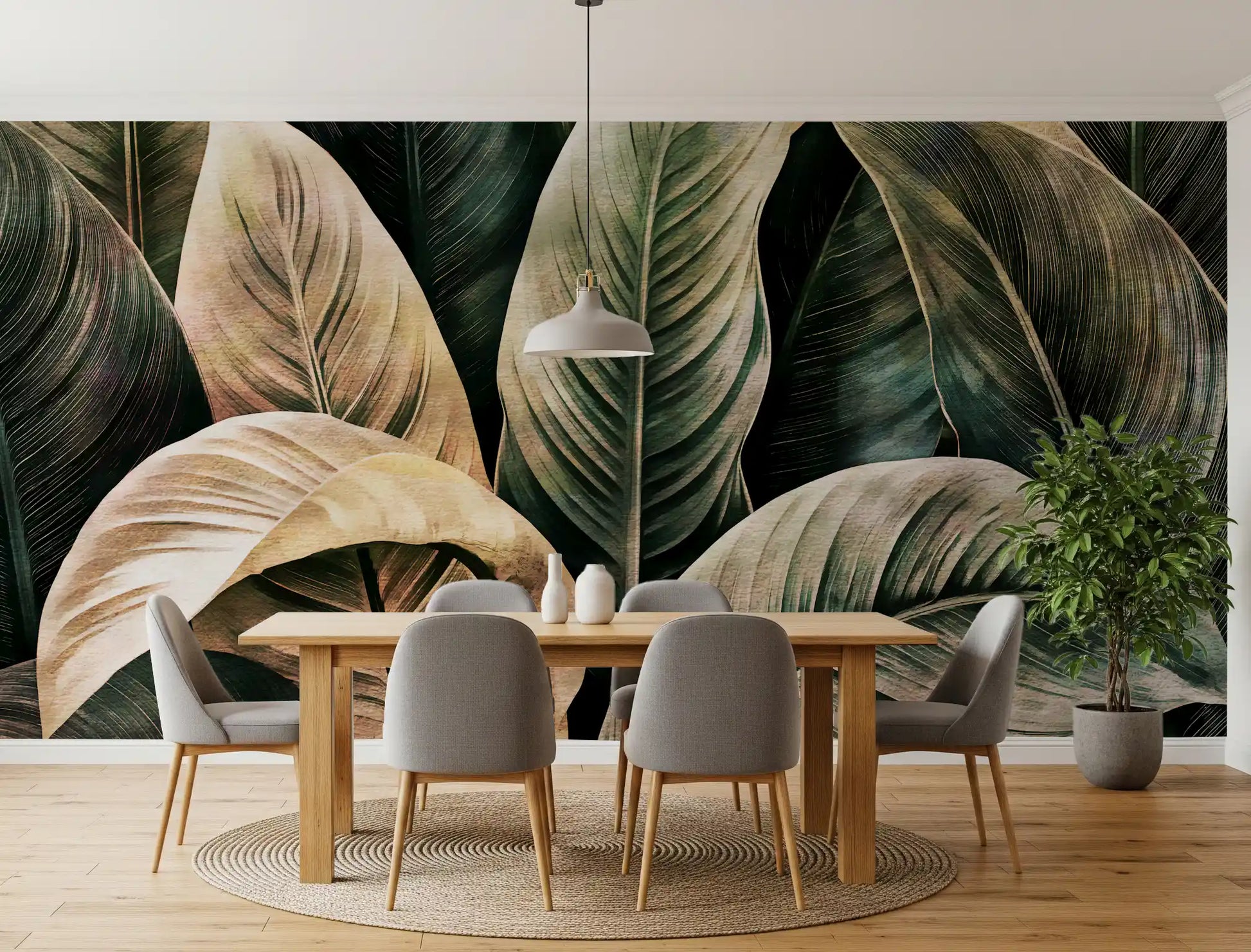 Lush Forest Botanical Study Wall Mural