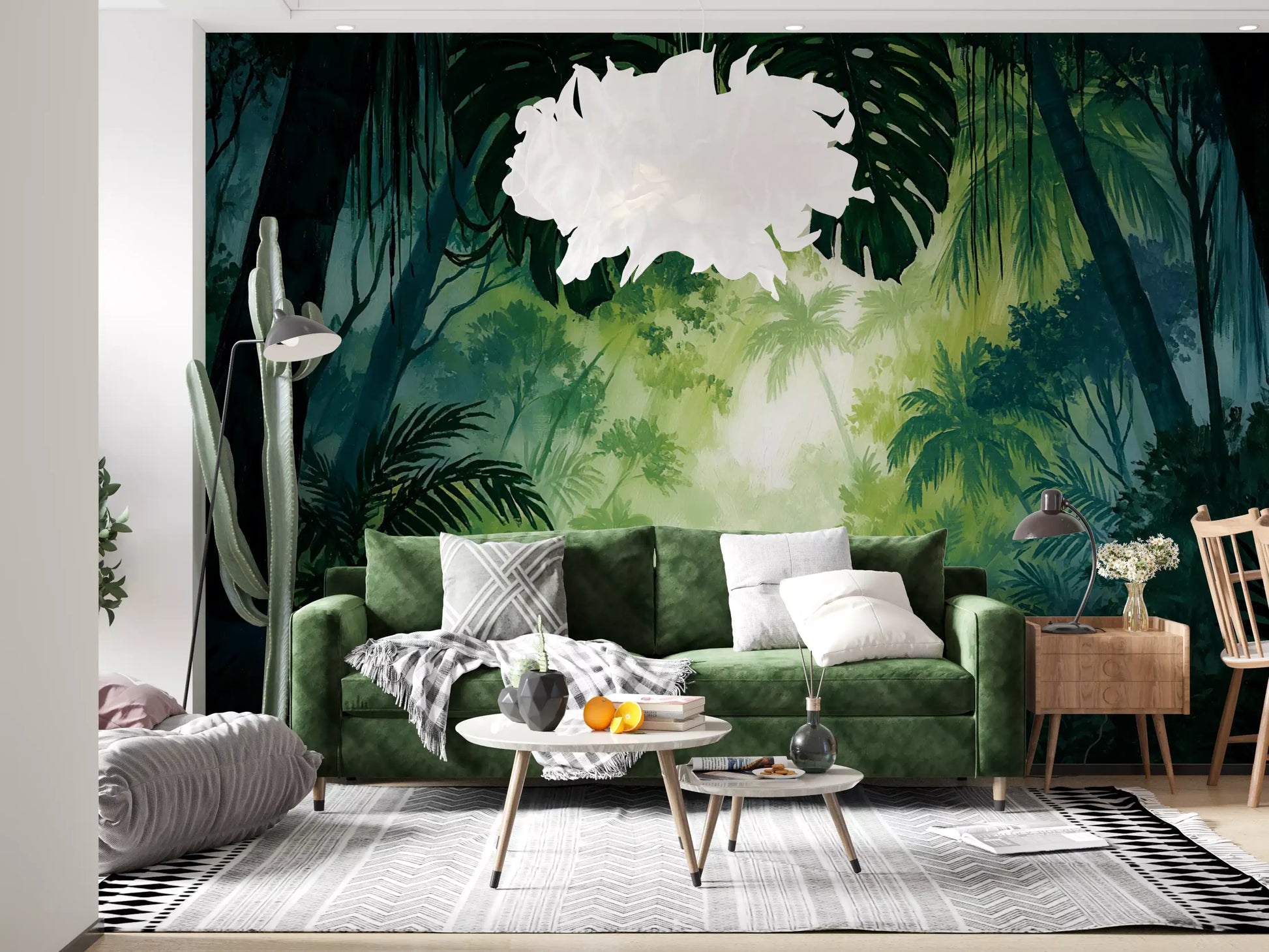 Misty Tropical Rainforest Canopy Wall Mural