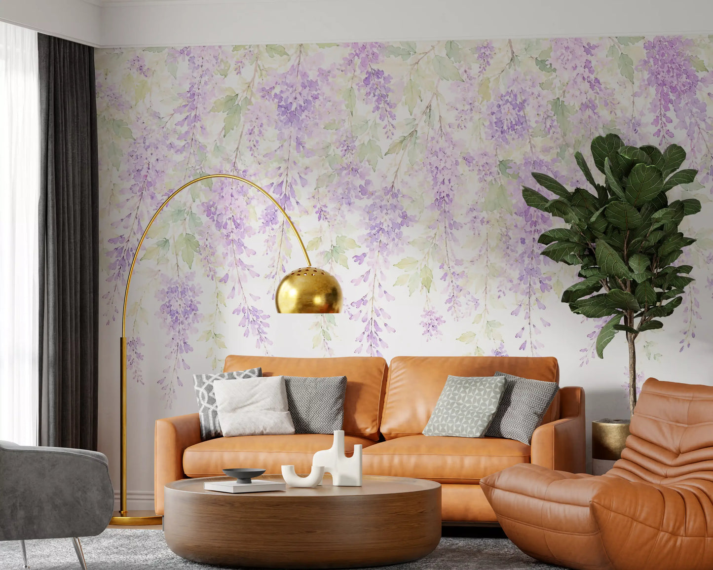 Spring Wisteria Canopy Wall Mural