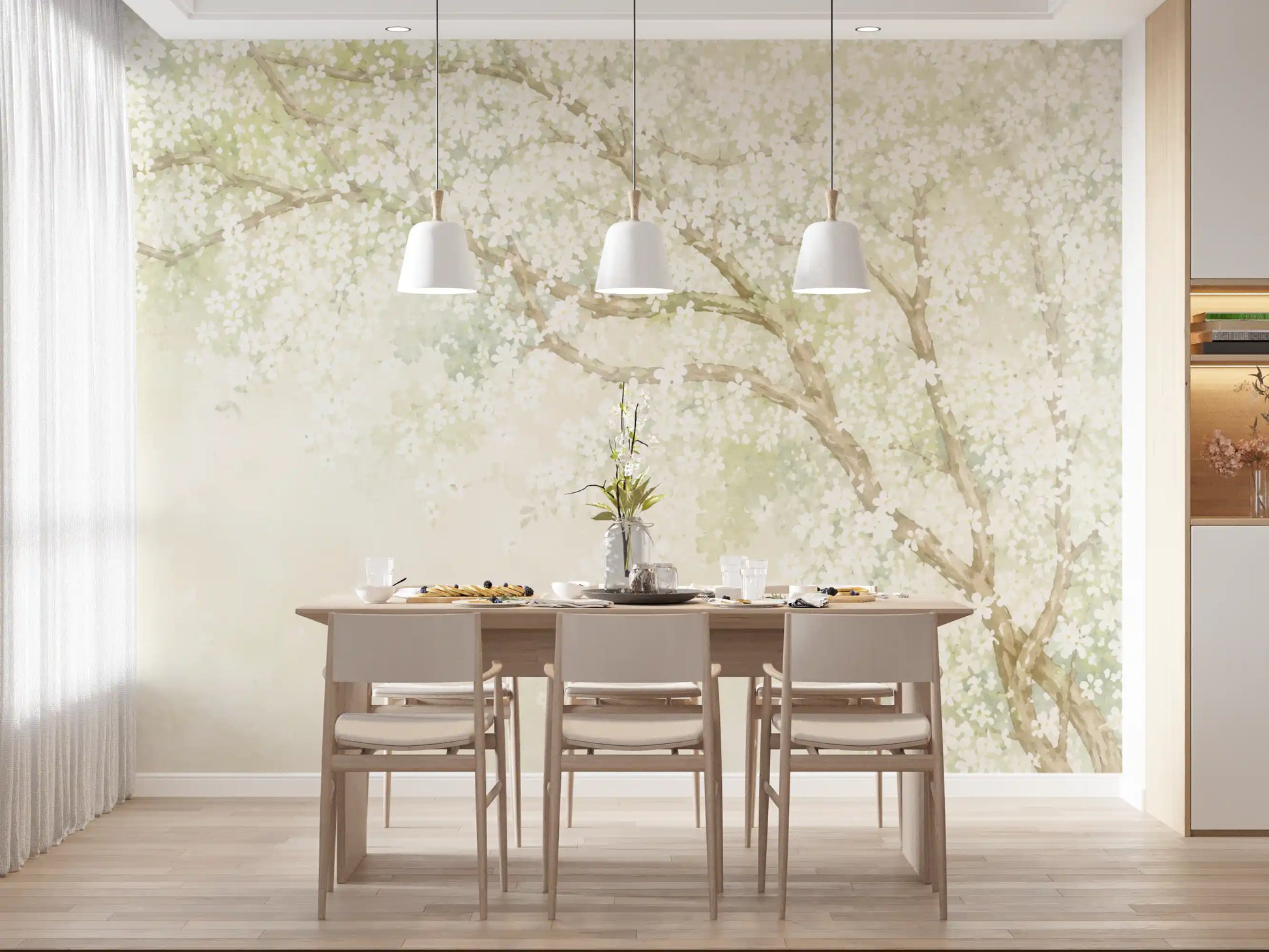 Misty Spring Orchard Canopy Wall Mural