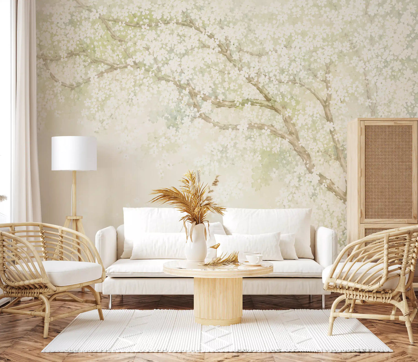 Misty Spring Orchard Canopy Wall Mural