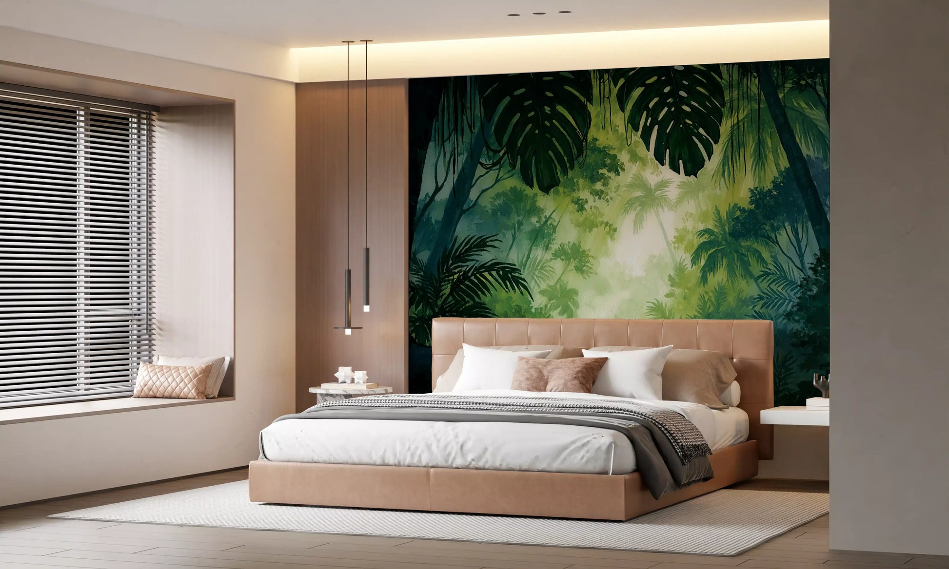 Verdant Tropical Forest Glade Wall Mural