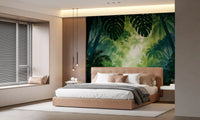 Verdant Tropical Forest Glade Wall Mural