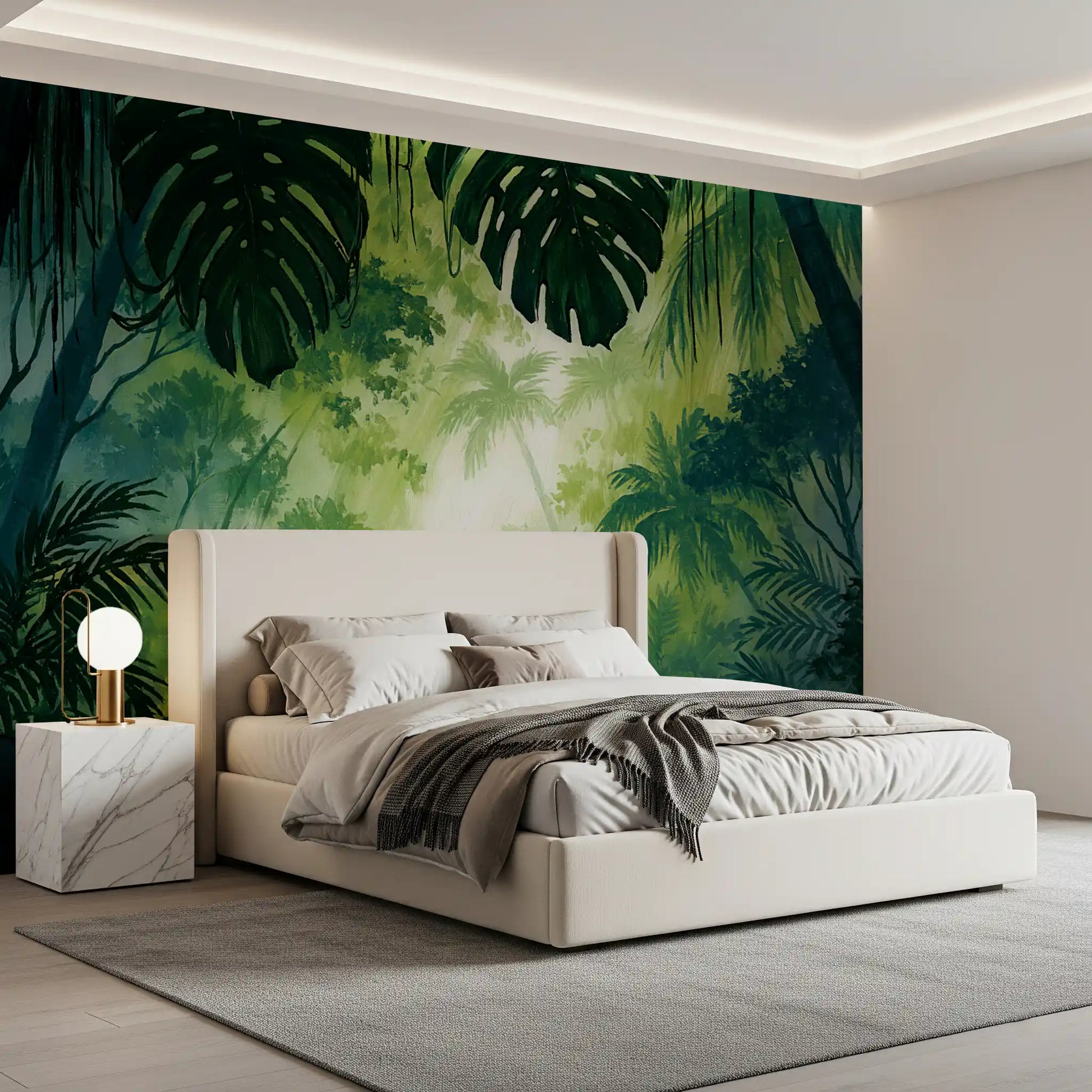 Verdant Tropical Forest Glade Wall Mural
