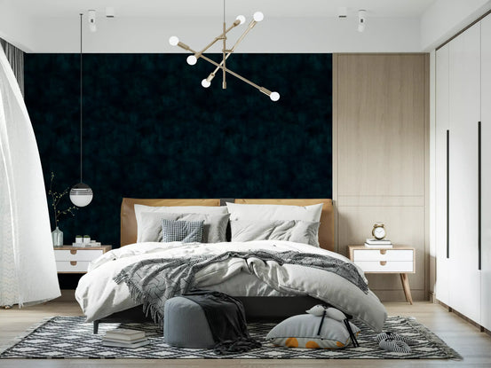 Midnight wallpaper with a mottled painterly texture in deep teal tones GD11561