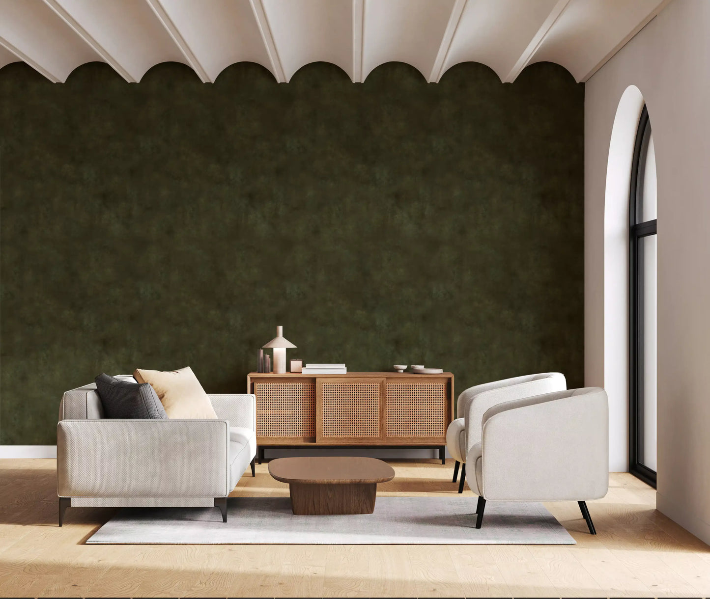 Painterly - Olive Wallpaper⁠