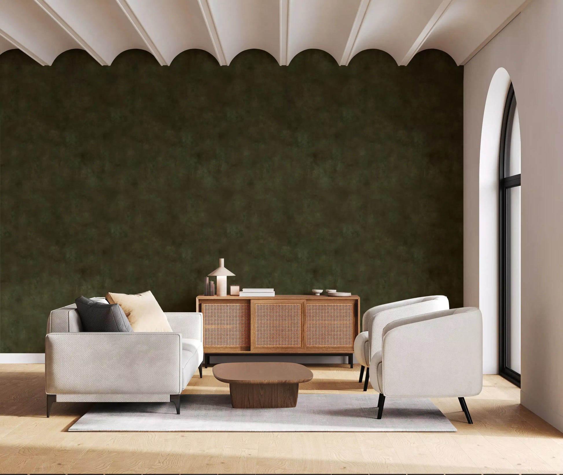 Painterly - Olive Wallpaper⁠