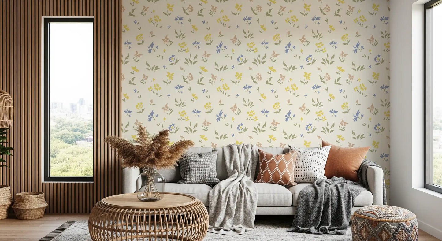 Pastel Blossom Flowers Subtle Nursery Deign Wallpaper⁠