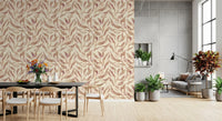 Abstract Painted Leaf Swirls Wallpaper⁠