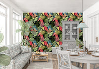 Vibrant Tropical Jungle Foliage Pattern Wallpaper⁠