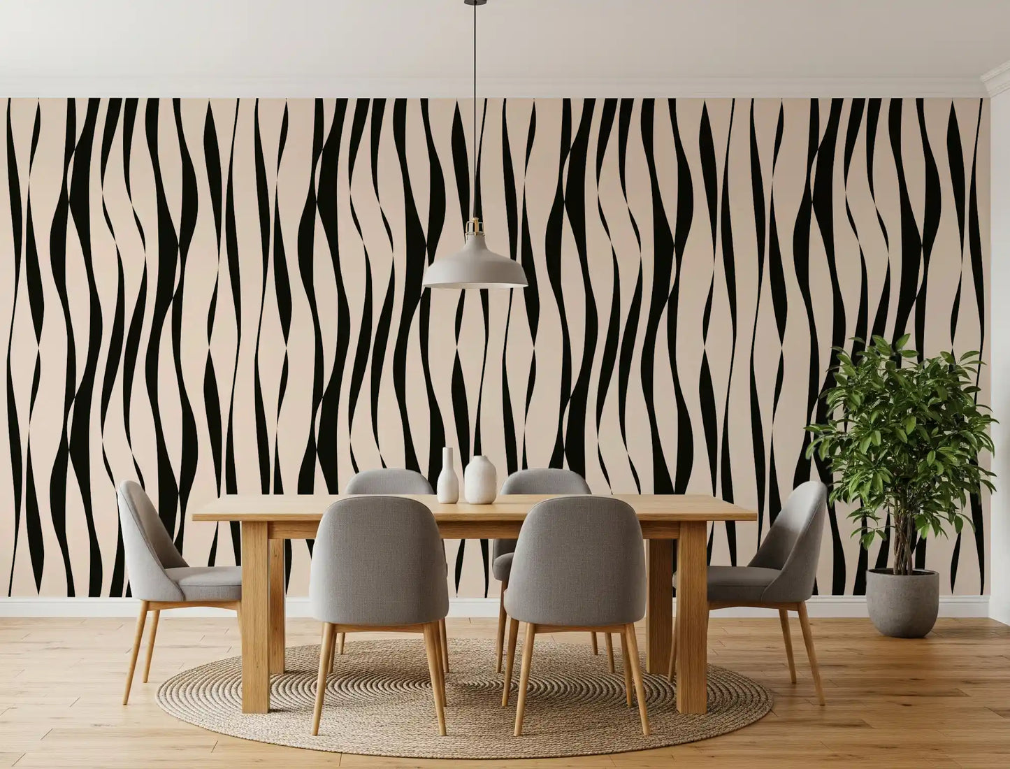 Modern Rhythmic Stripes Wallpaper⁠