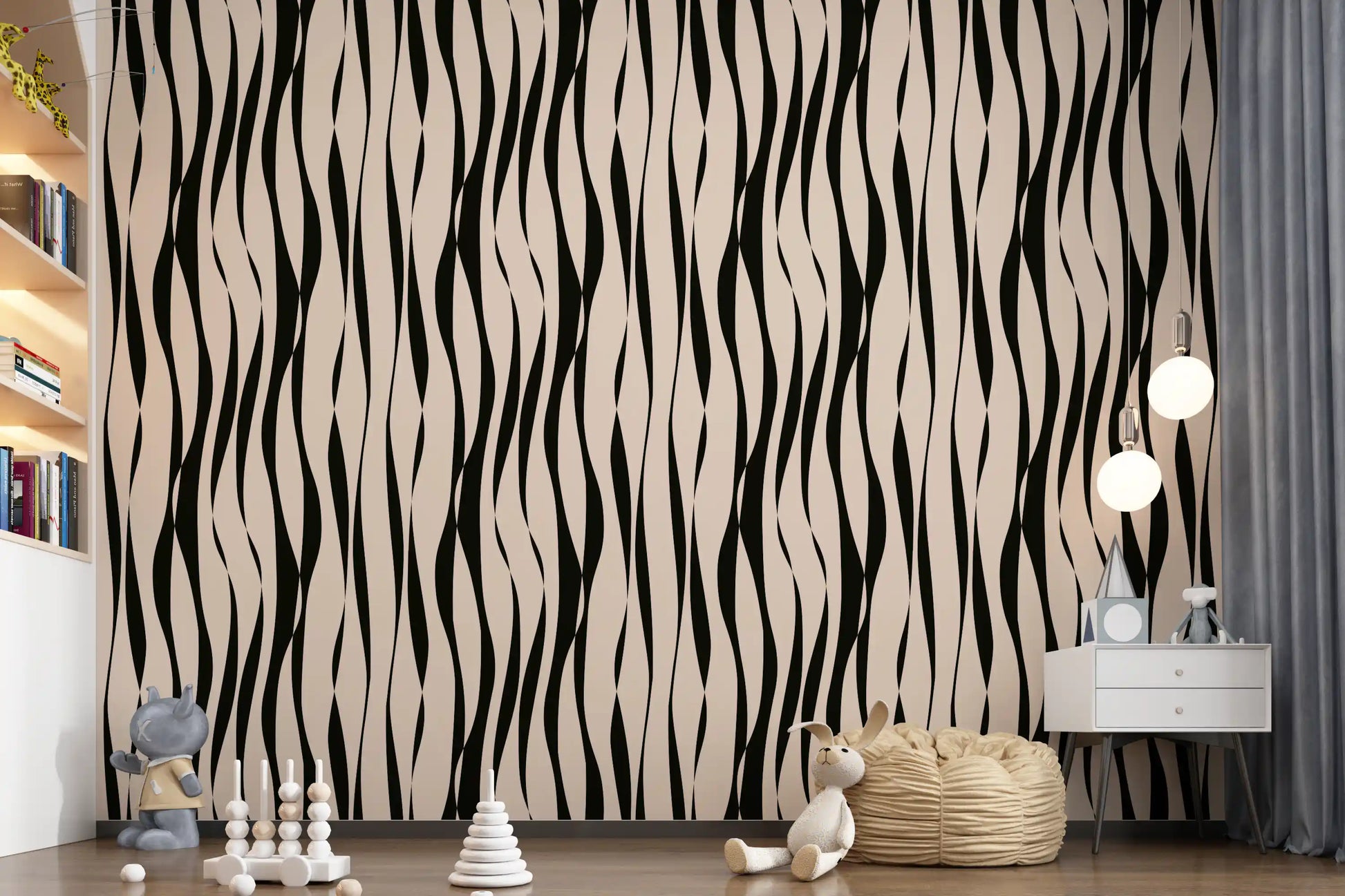 Modern Rhythmic Stripes Wallpaper⁠