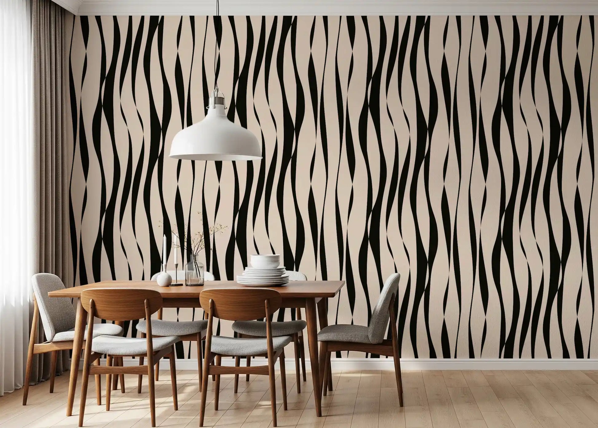 Modern Rhythmic Stripes Wallpaper⁠