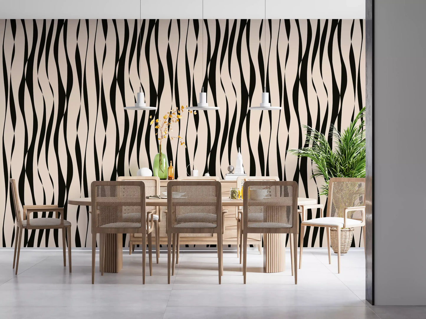 Modern Rhythmic Stripes Wallpaper⁠