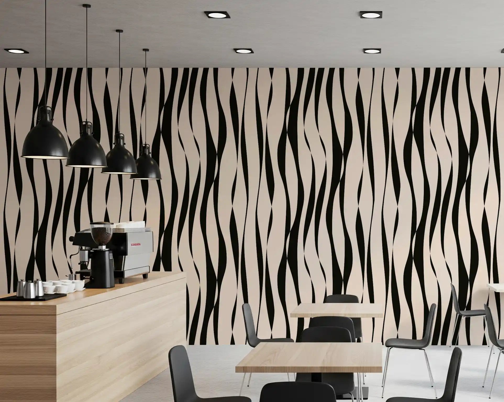 Modern Rhythmic Stripes Wallpaper⁠