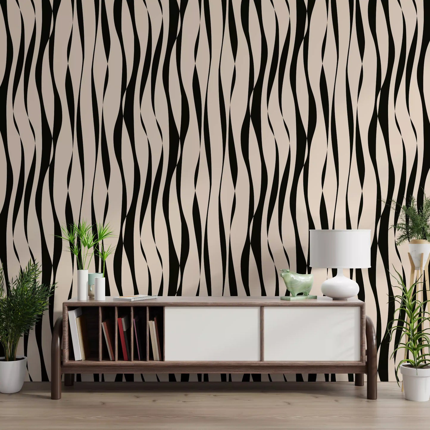 Modern Rhythmic Stripes Wallpaper⁠