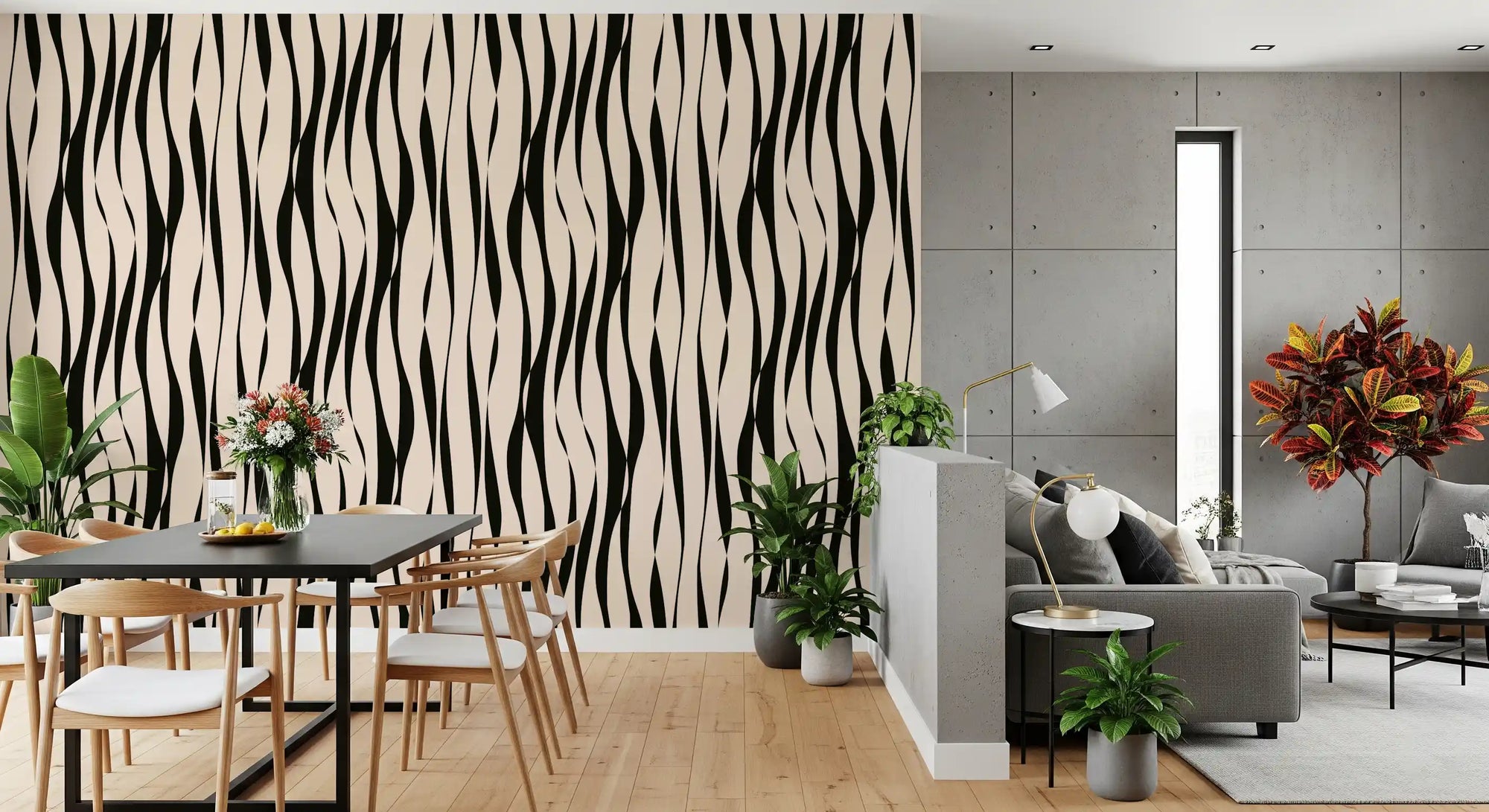 Modern Rhythmic Stripes Wallpaper⁠