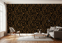 Rustic Earthy Botanical Sketch Wallpaper⁠