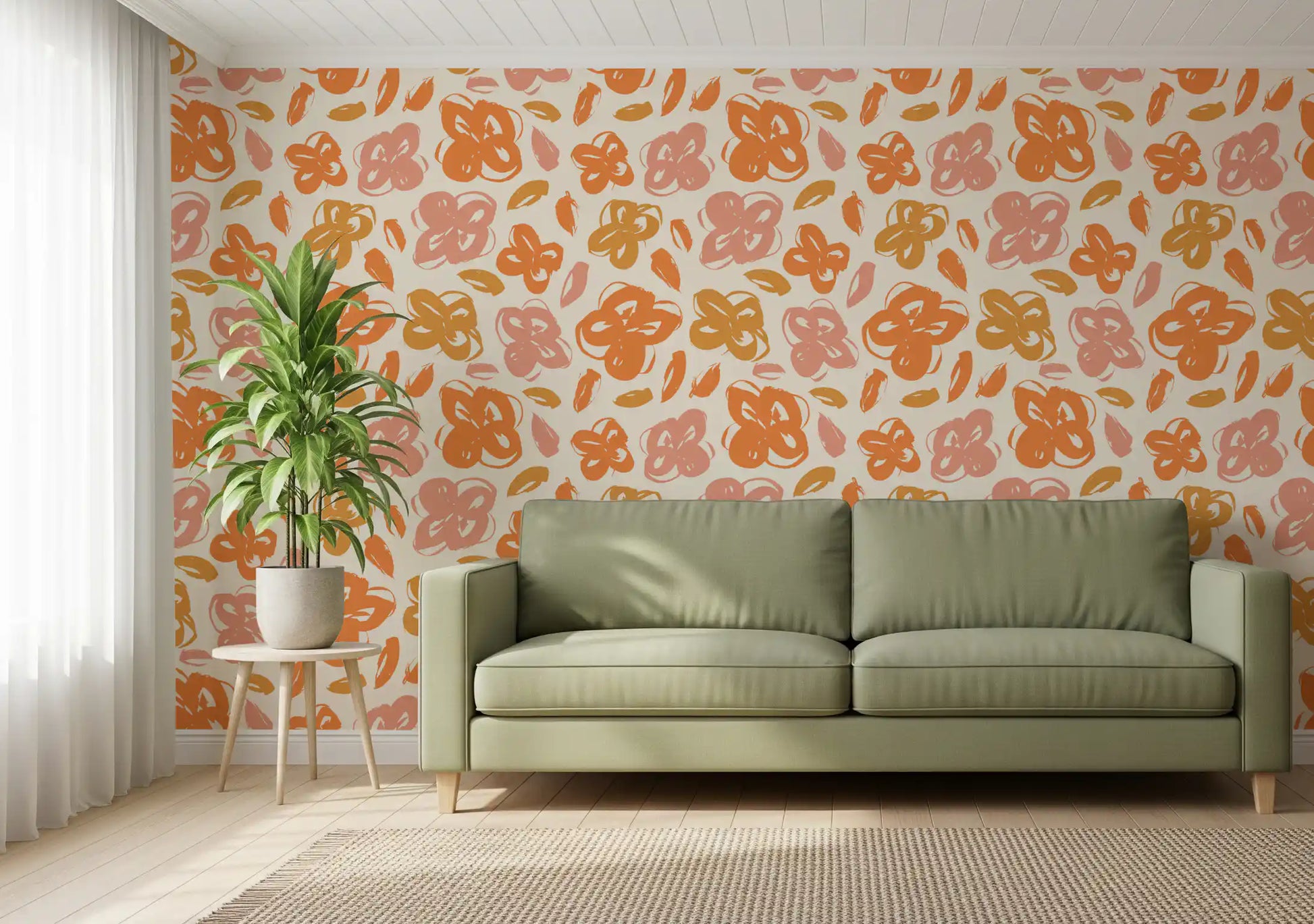 Sun-Kissed Botanical Bloom Wallpaper⁠