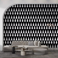 Minimalist Monochrome Raindrop Pattern Wallpaper⁠
