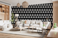 Minimalist Monochrome Raindrop Pattern Wallpaper⁠