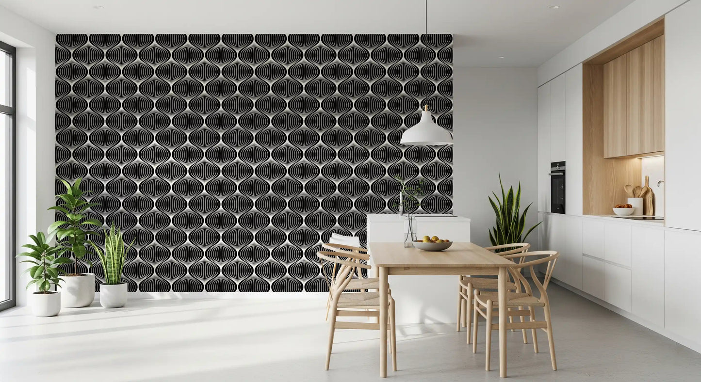 Monochrome Geometric Arcs Wallpaper⁠