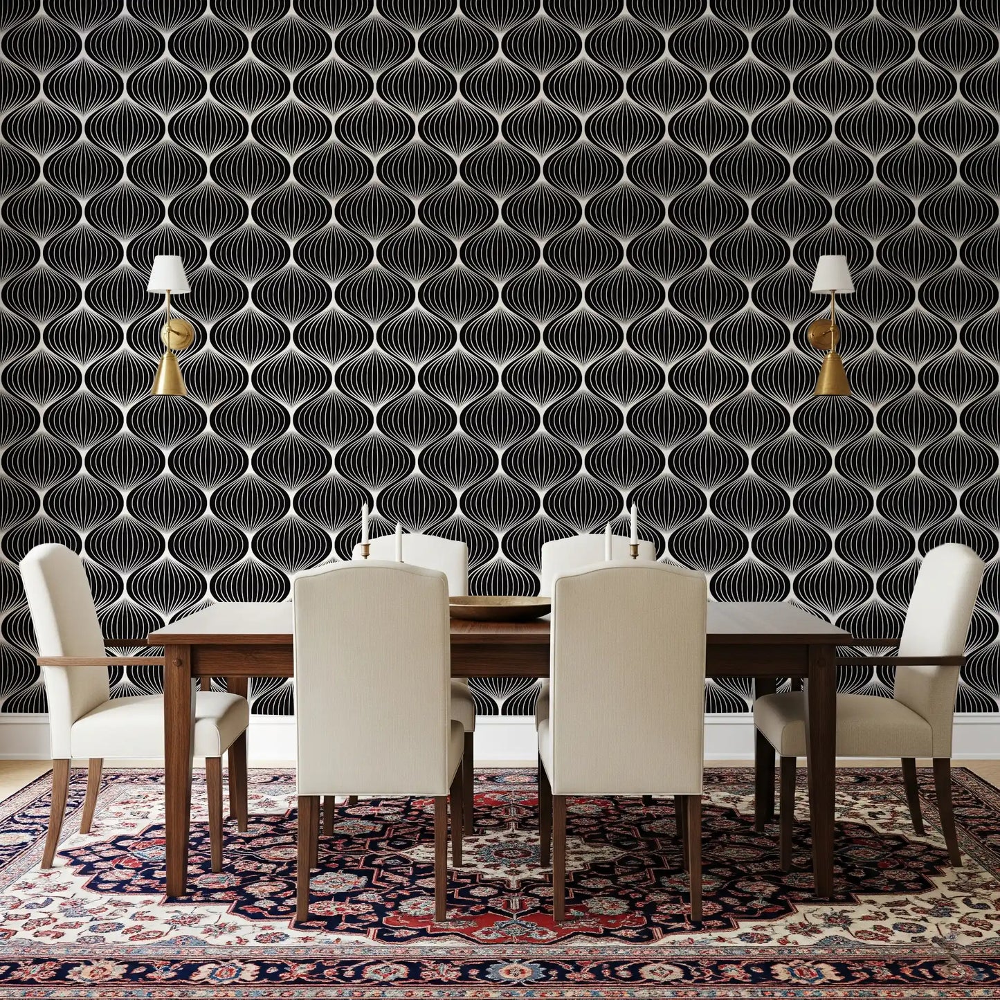 Monochrome Geometric Arcs Wallpaper⁠