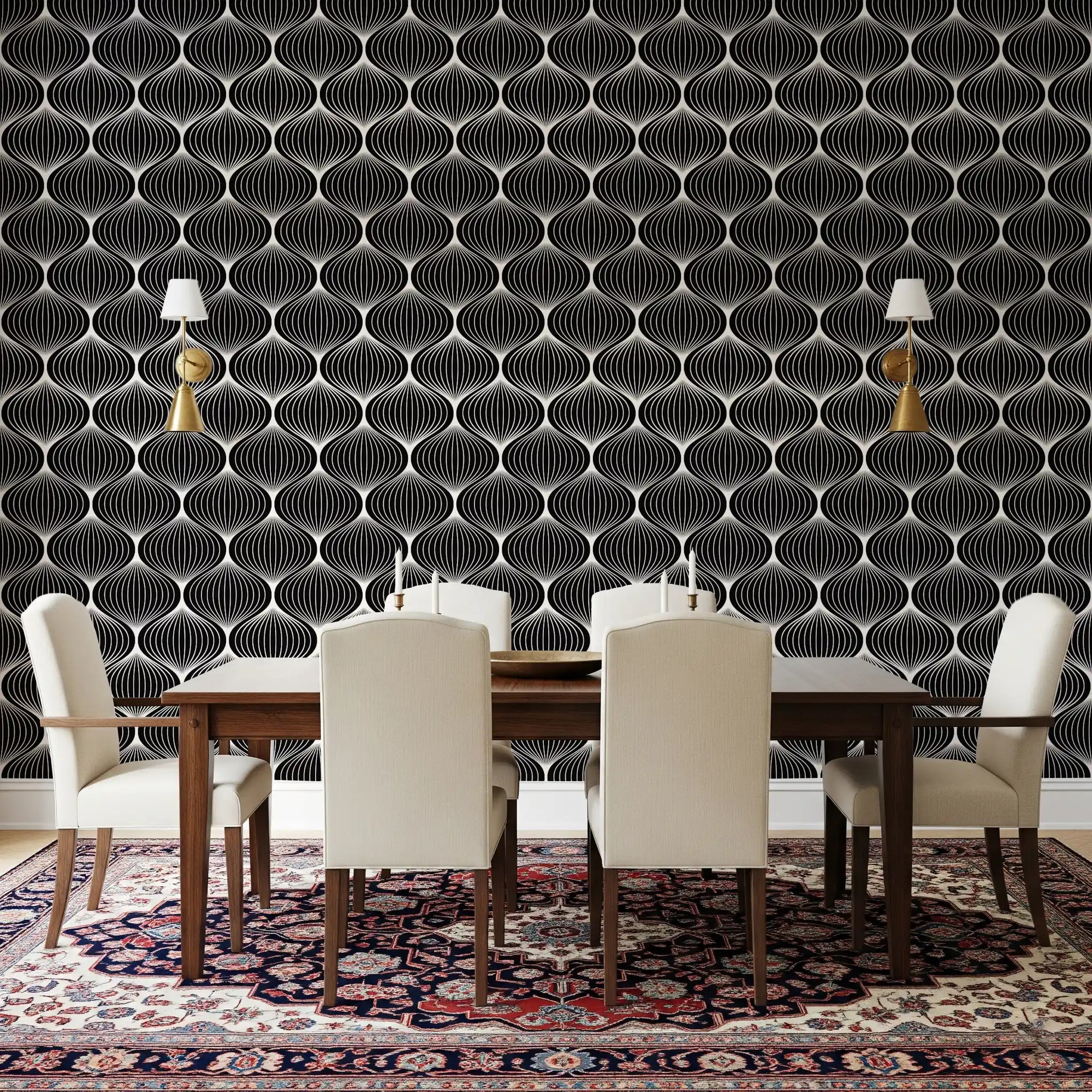 Monochrome Geometric Arcs Wallpaper⁠