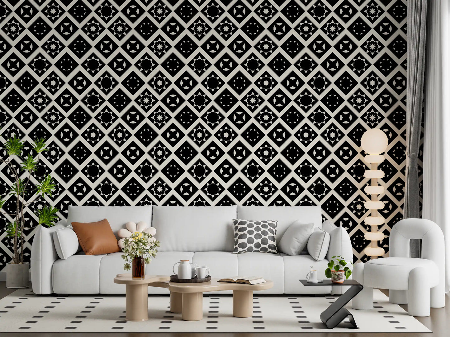 Abstract Star Diamond Tile Wallpaper⁠
