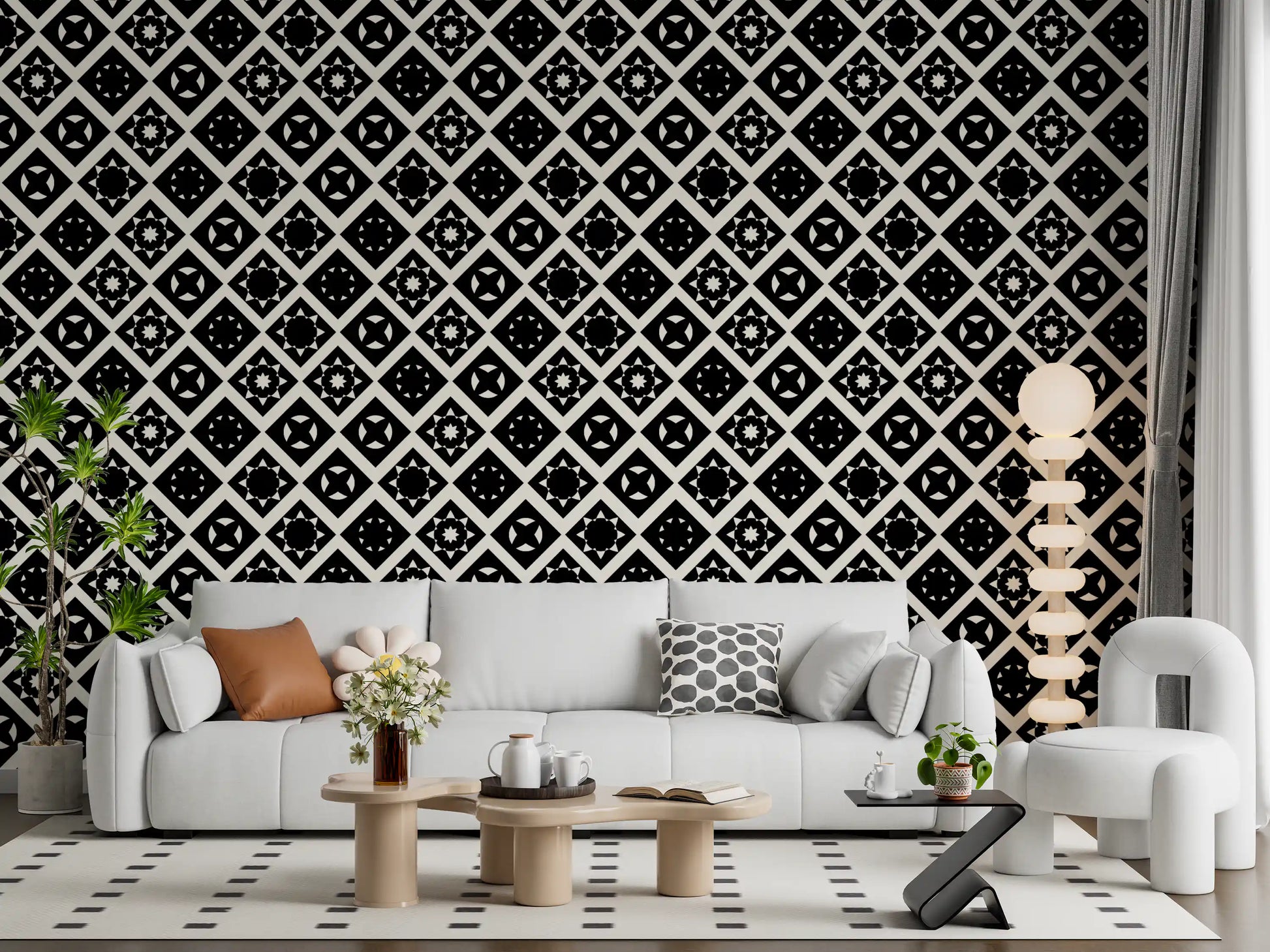 Abstract Star Diamond Tile Wallpaper⁠