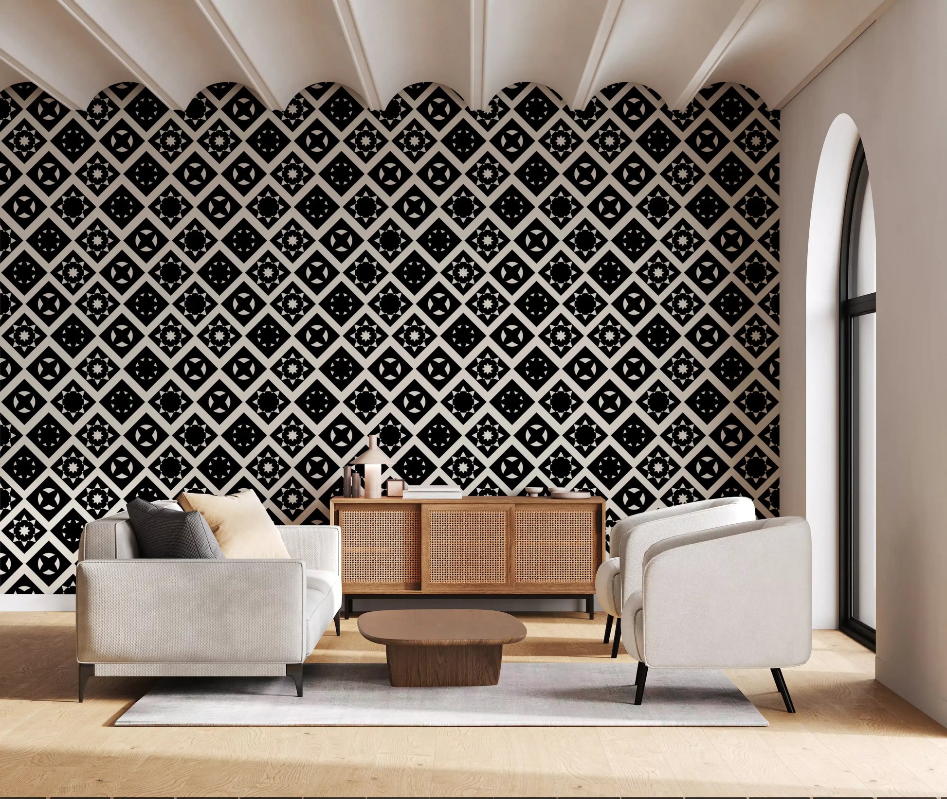 Abstract Star Diamond Tile Wallpaper⁠