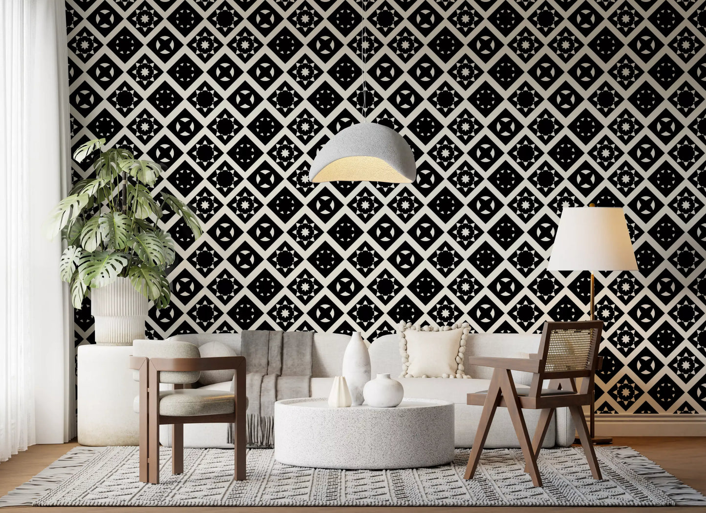 Abstract Star Diamond Tile Wallpaper⁠