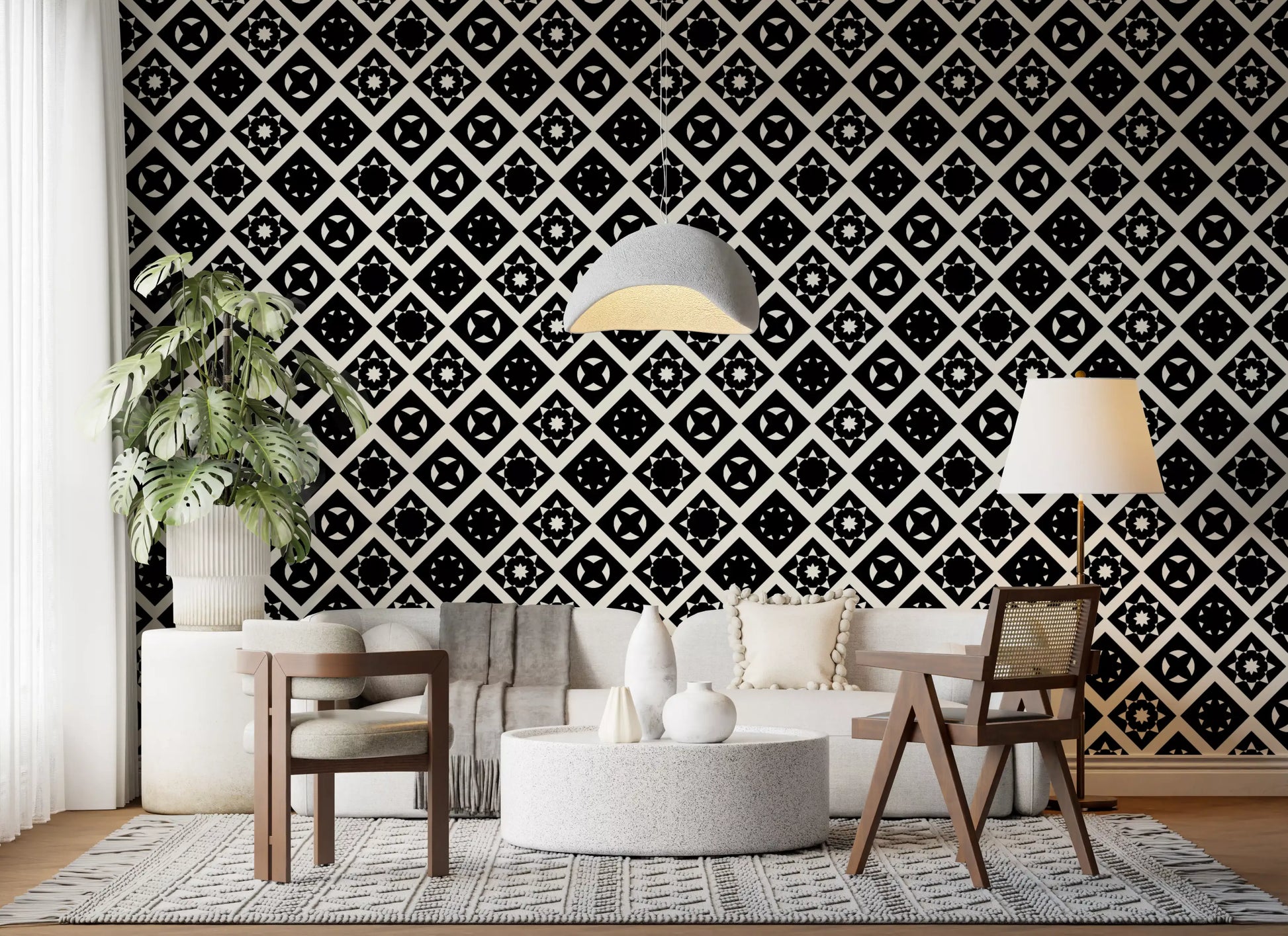 Abstract Star Diamond Tile Wallpaper⁠