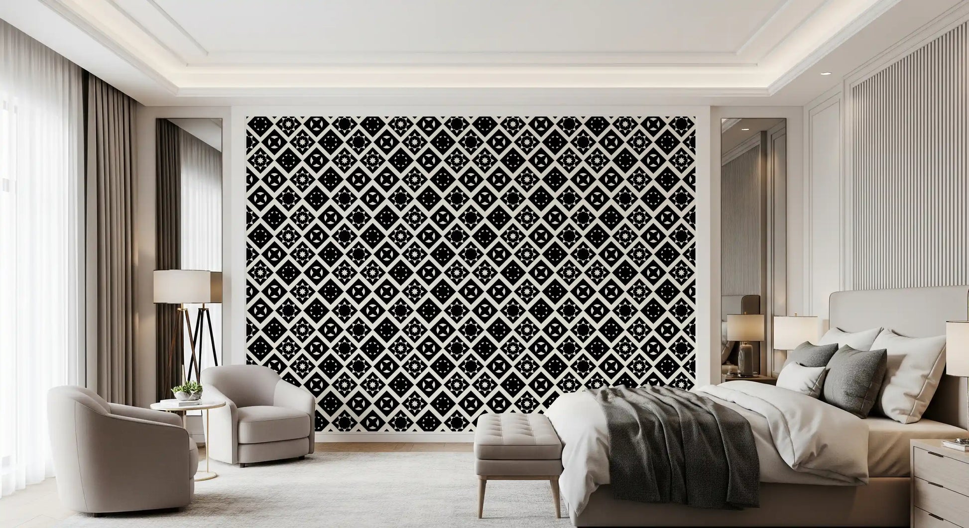 Abstract Star Diamond Tile Wallpaper⁠