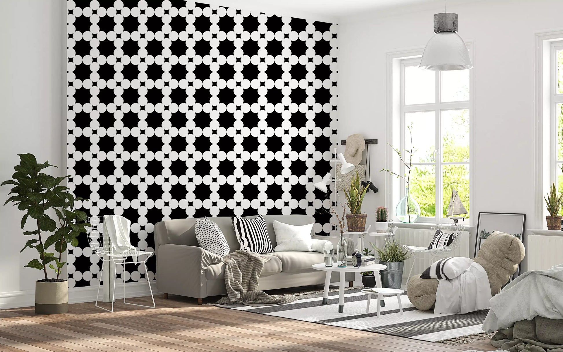 Minimalist Dot Grid Geometry Wallpaper⁠