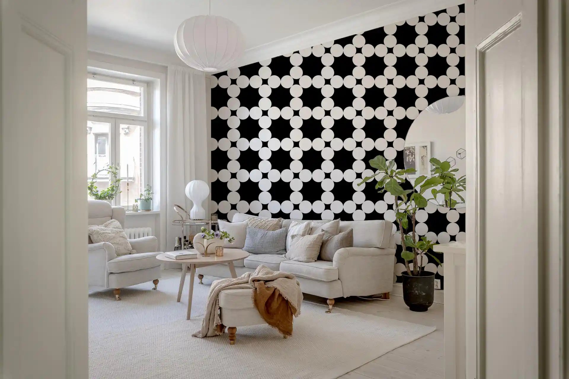 Minimalist Dot Grid Geometry Wallpaper⁠
