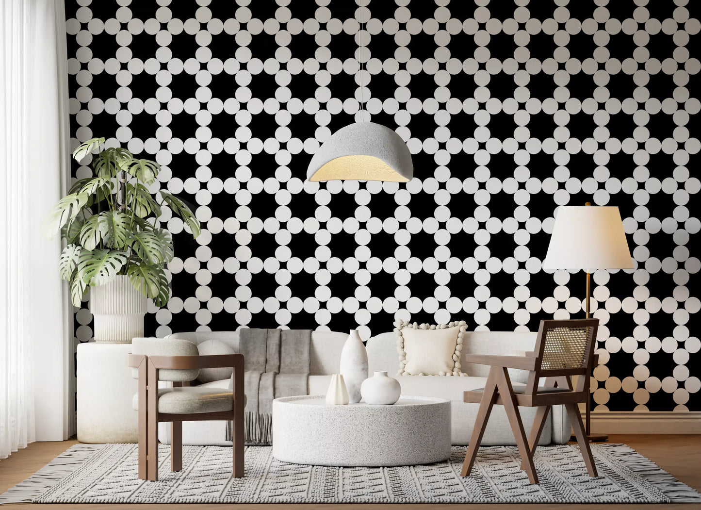 Minimalist Dot Grid Geometry Wallpaper⁠