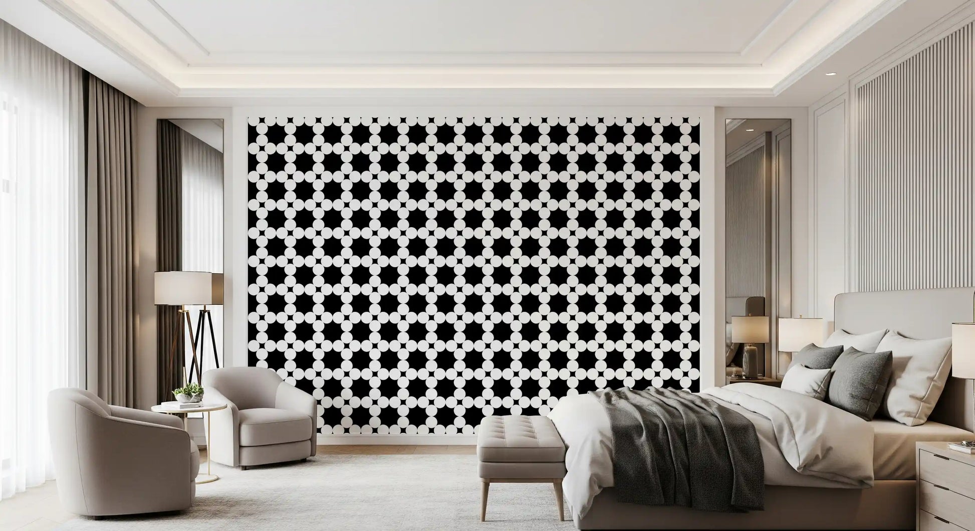 Minimalist Dot Grid Geometry Wallpaper⁠