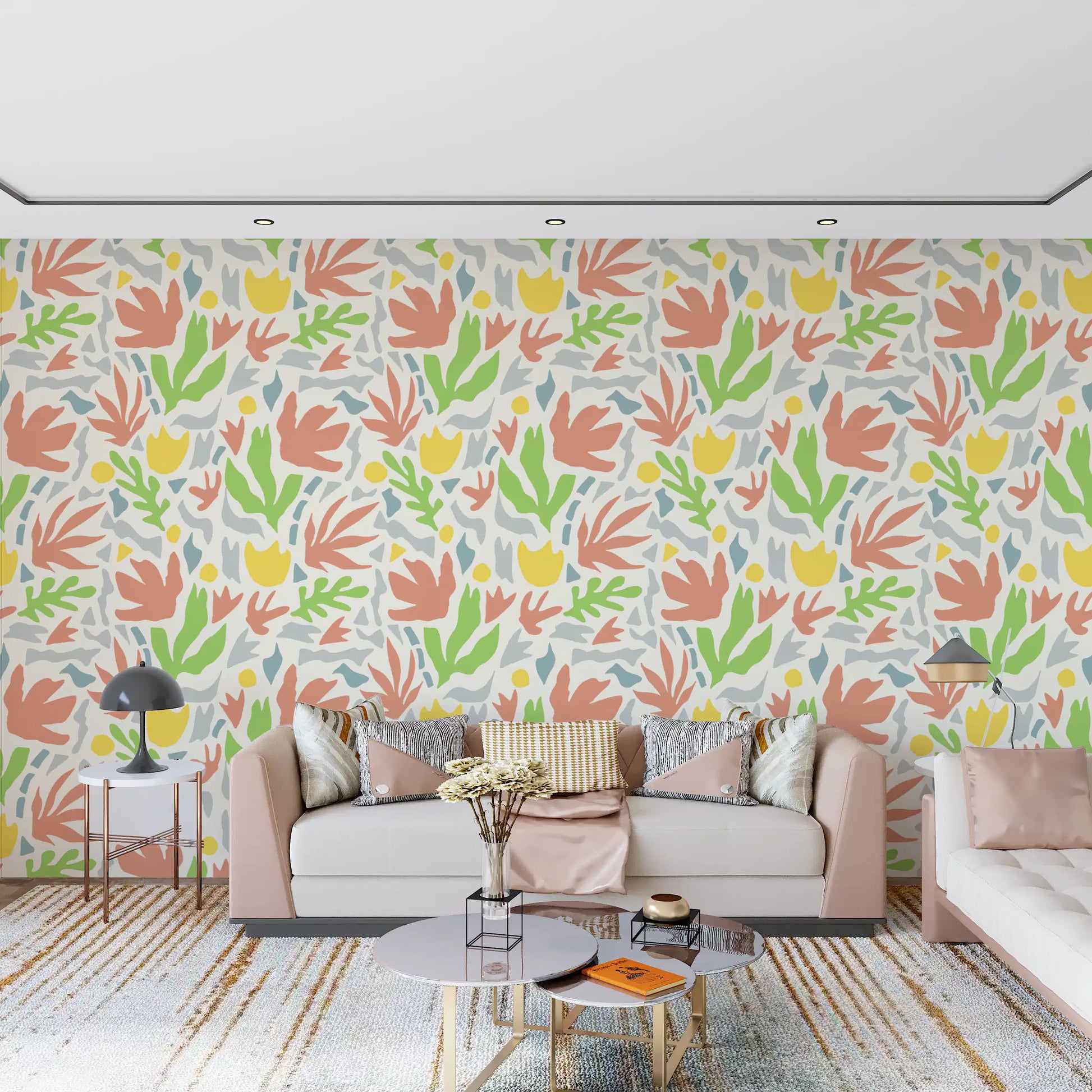 Abstract Matisse Inspired Botanical Cutouts Wallpaper⁠