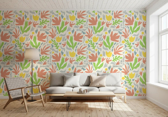 Abstract Matisse Inspired Botanical Cutouts Wallpaper⁠