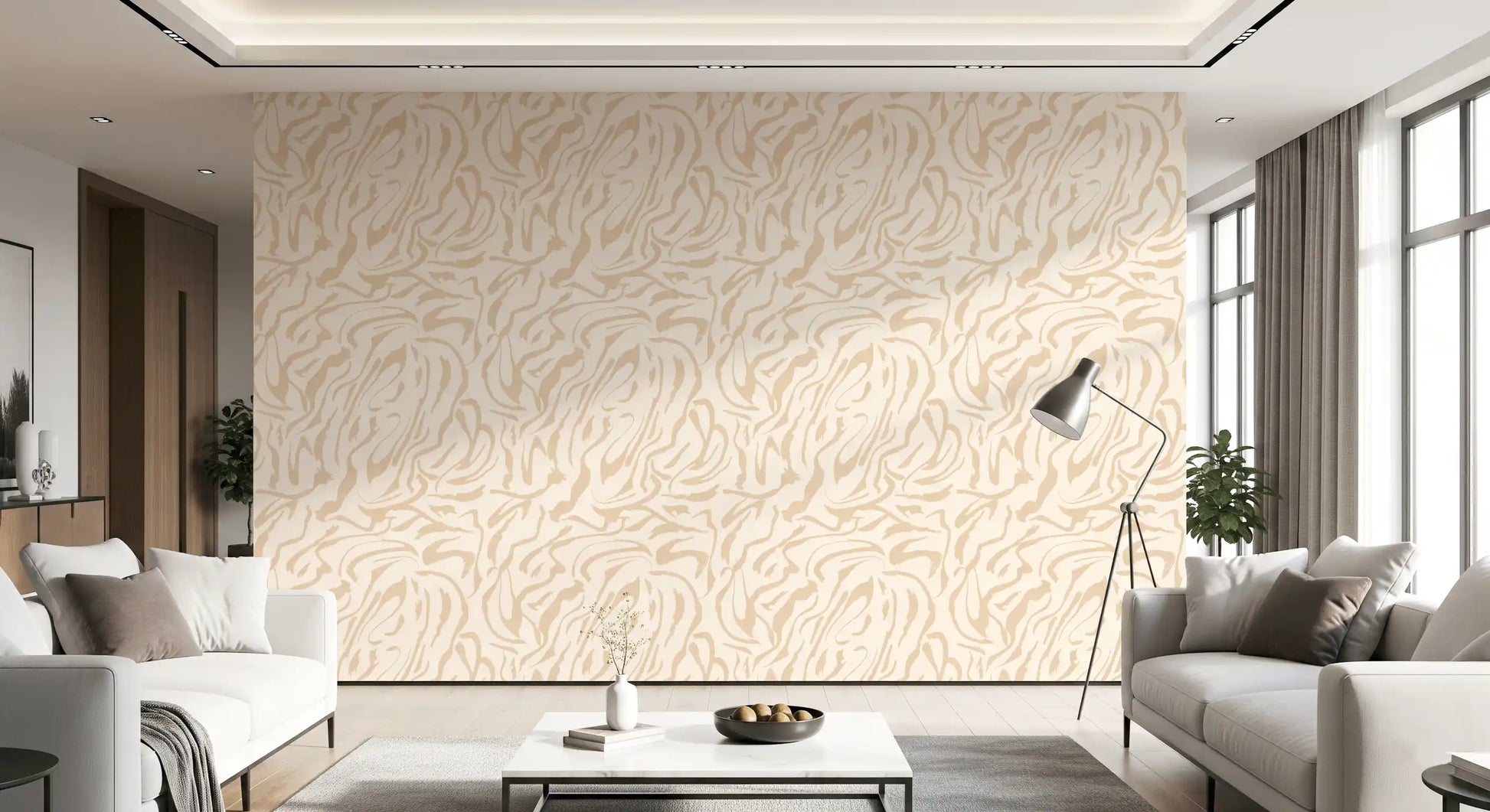 Creamy Fluid Brushstrokes Wallpaper⁠