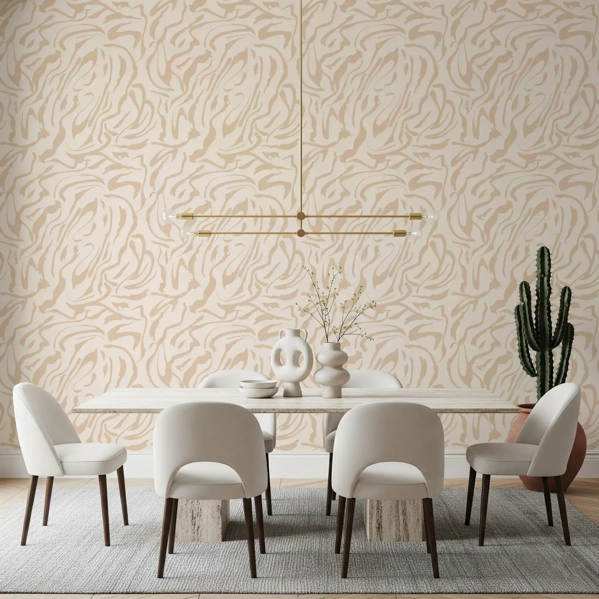 Creamy Fluid Brushstrokes Wallpaper⁠