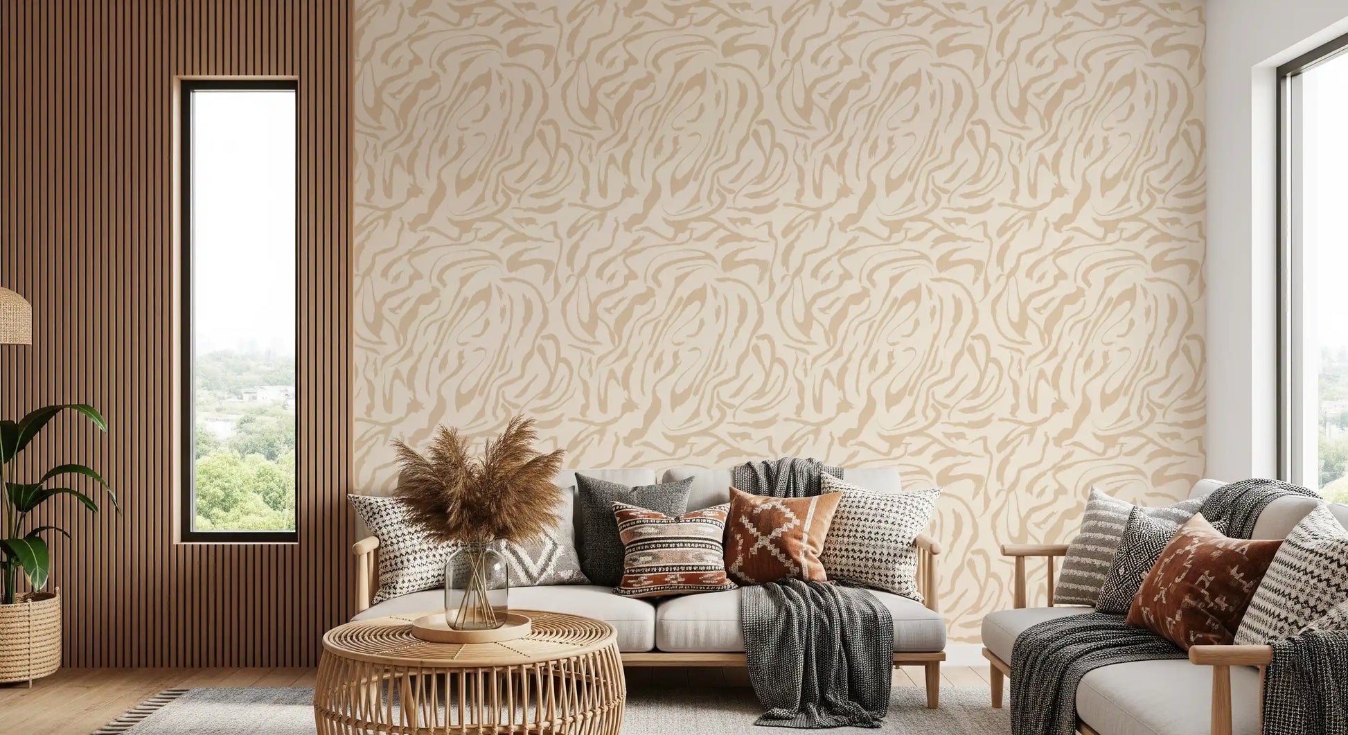 Creamy Fluid Brushstrokes Wallpaper⁠