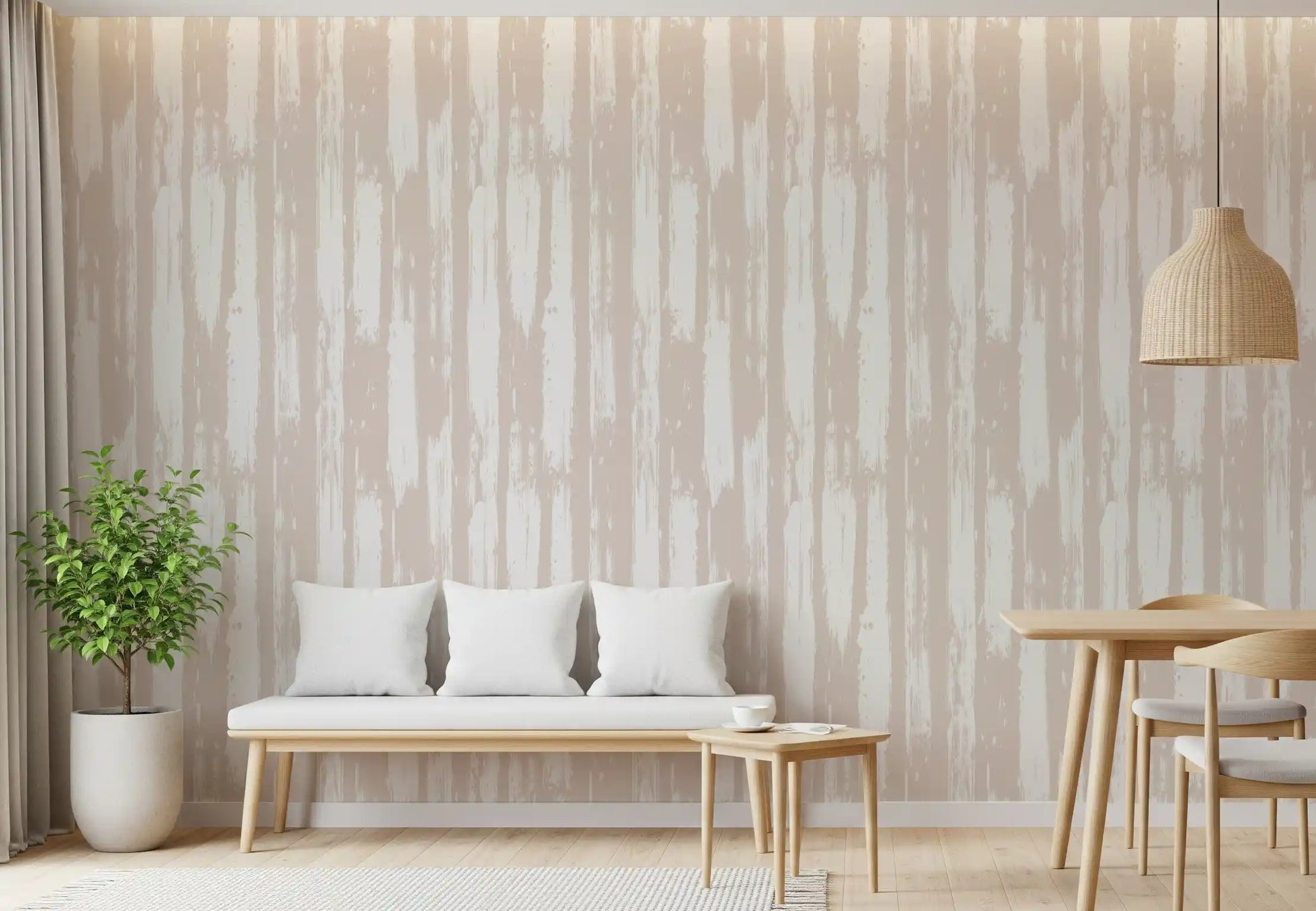 Creamy Brushstroke Stripes Wallpaper⁠