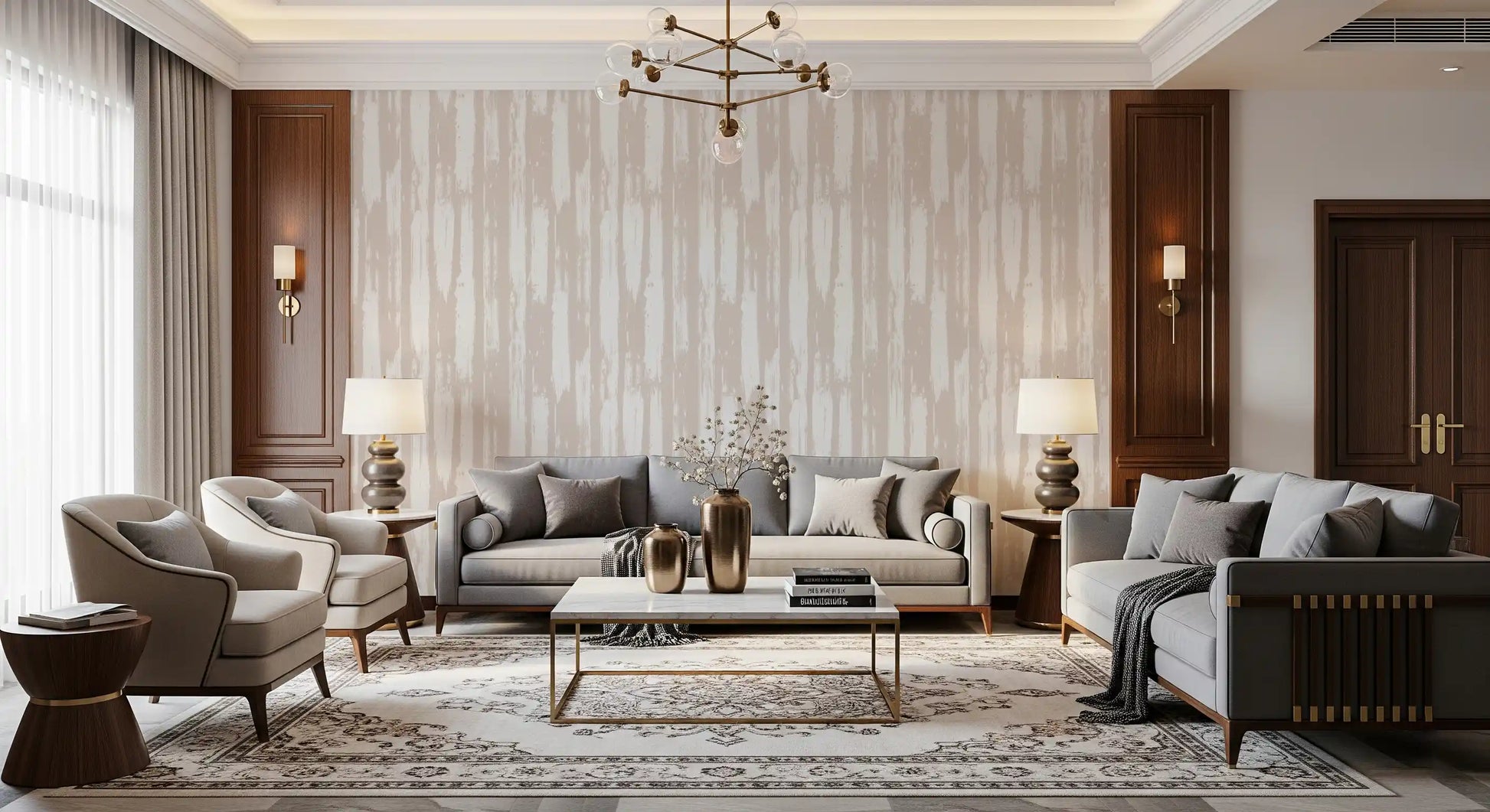 Creamy Brushstroke Stripes Wallpaper⁠