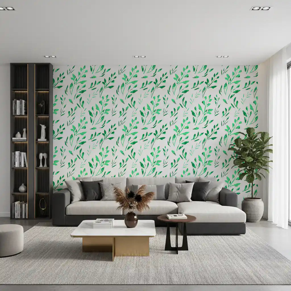 Hand-Drawn Greenery Garden Wallpaper⁠